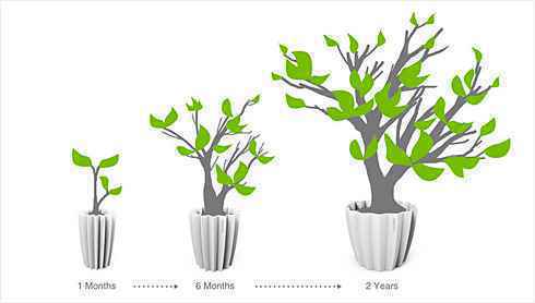 和植物一起长大的花盆:Growing Basin 和植物一起长大的花盆:Growing Basin